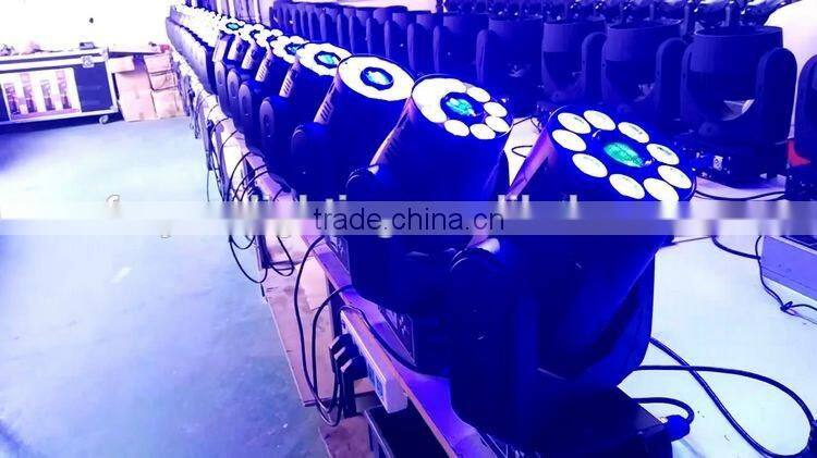 3-facet Prism Pro Wedding Stage DJ Light 9pcs 18W RGBWA+UV 6IN1 Wash Spot Combine 75W LED Moving Head