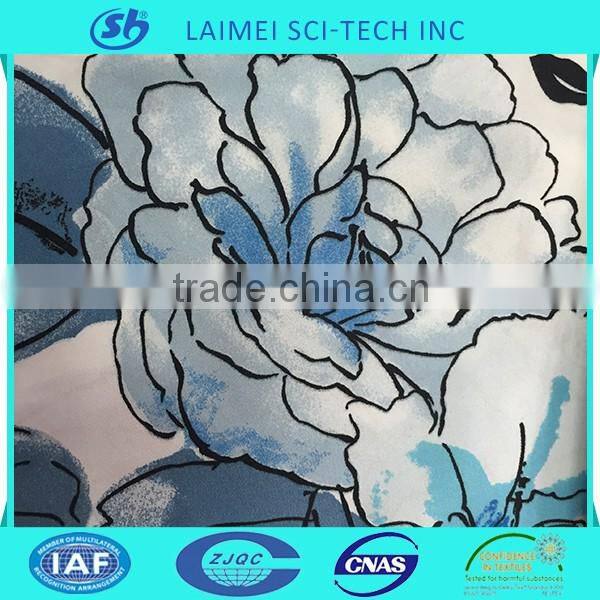 Good quality disperse flower printed stretch satin fabric for bedding fabric