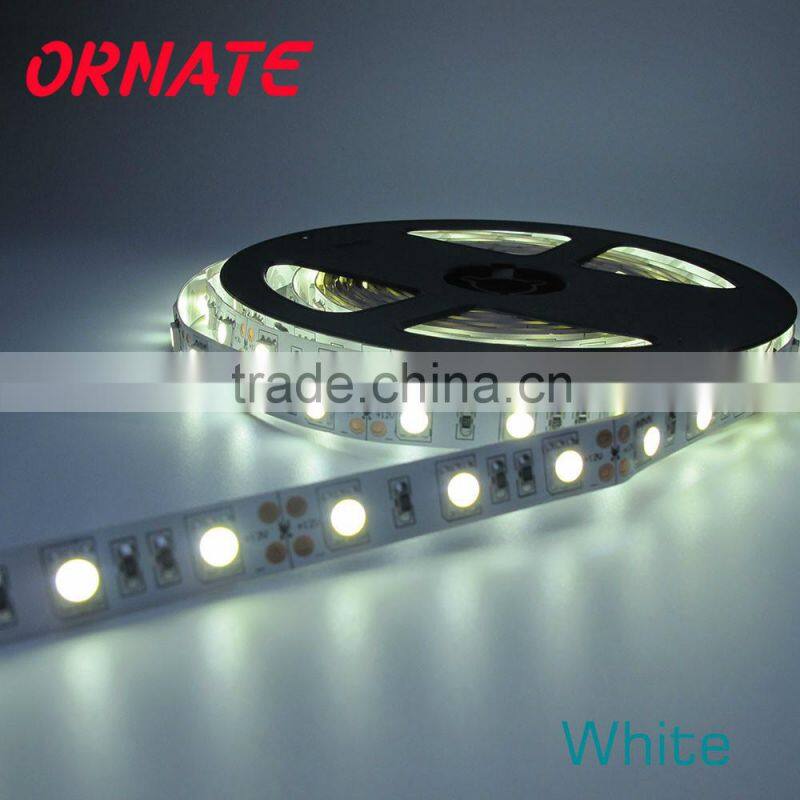 Epistar chip 2 year warranty IP65 black/white PCB 60 led/m 5050 led strip