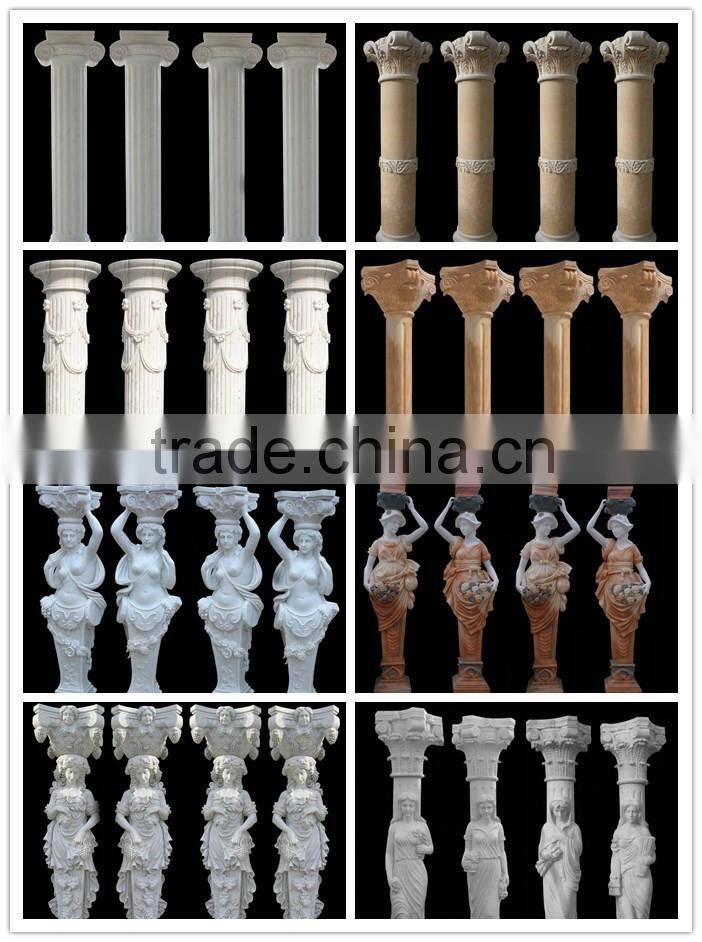 Cheapest Solid Marble Columns With Female Statues