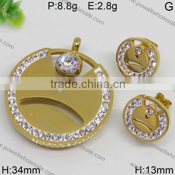 Factory price round style gold plated alibaba jewelry set