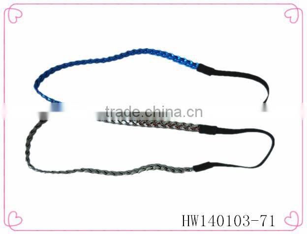 2014 fashion ladies PU braided leather elastic hairband Plaited hair band braid headband hippie