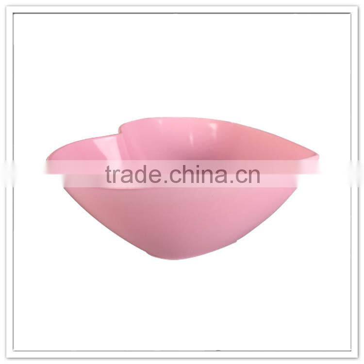 Pink solid color EU standard melamine candy bowl, party hear shape large bowl