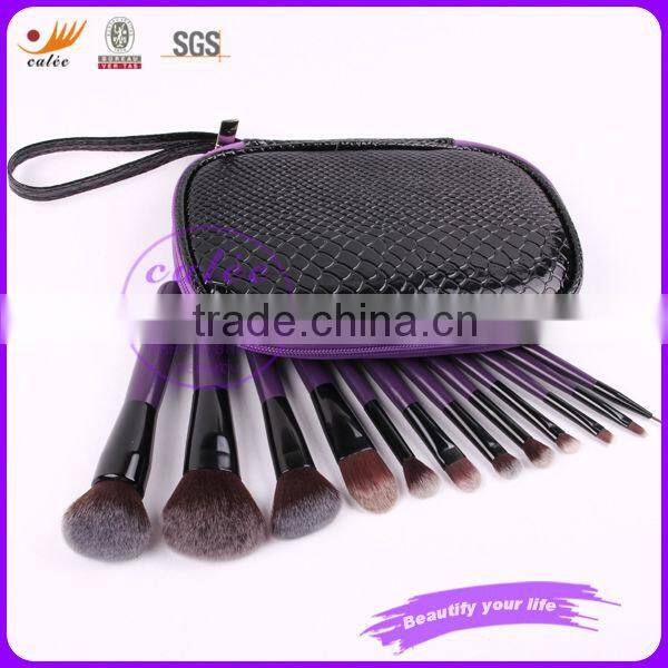 12pcs synthetic hair purple cosmetic brush set
