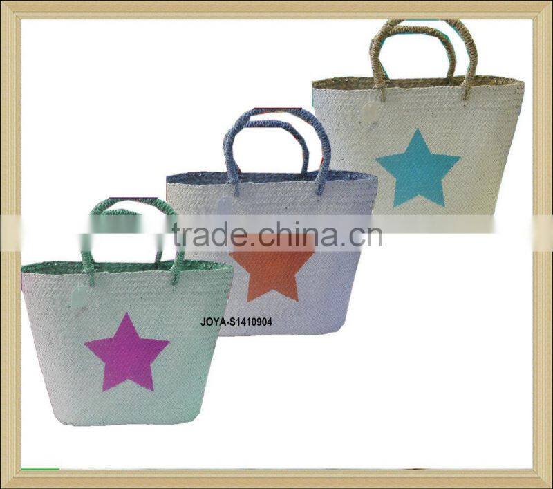Handmade star print straw bag 2014 fashion straw handbags on sale