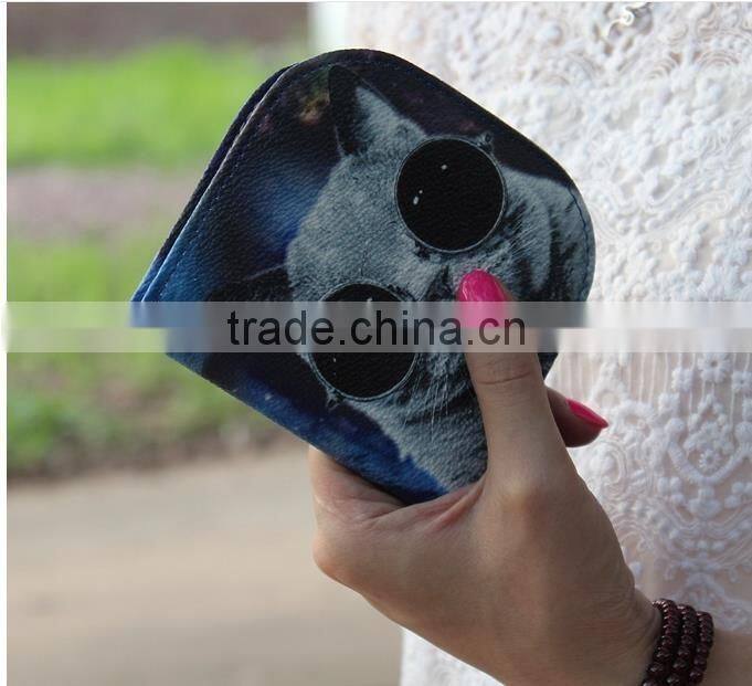 2016 3D Animal Wallet Holders Zipper PU Leather Money Wallet Short Small Wallet Purse (XJWP1625)