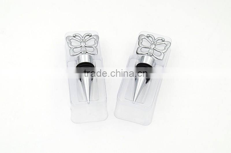Butterfly design zinc alloy safe bottle stopper, wine stopper for gifts