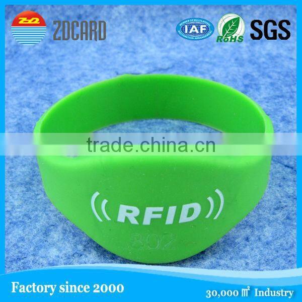 Cheap Popular Silicon RFID Wristband, Colorful Waterproof Silicone RFID Bracelets