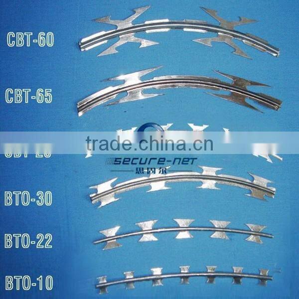 galvanized razor barbed wire mesh fence panels for boundary wall