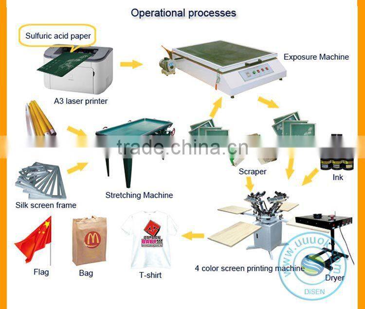 Cheap 4 color 4 station t-shirt screen printing machine