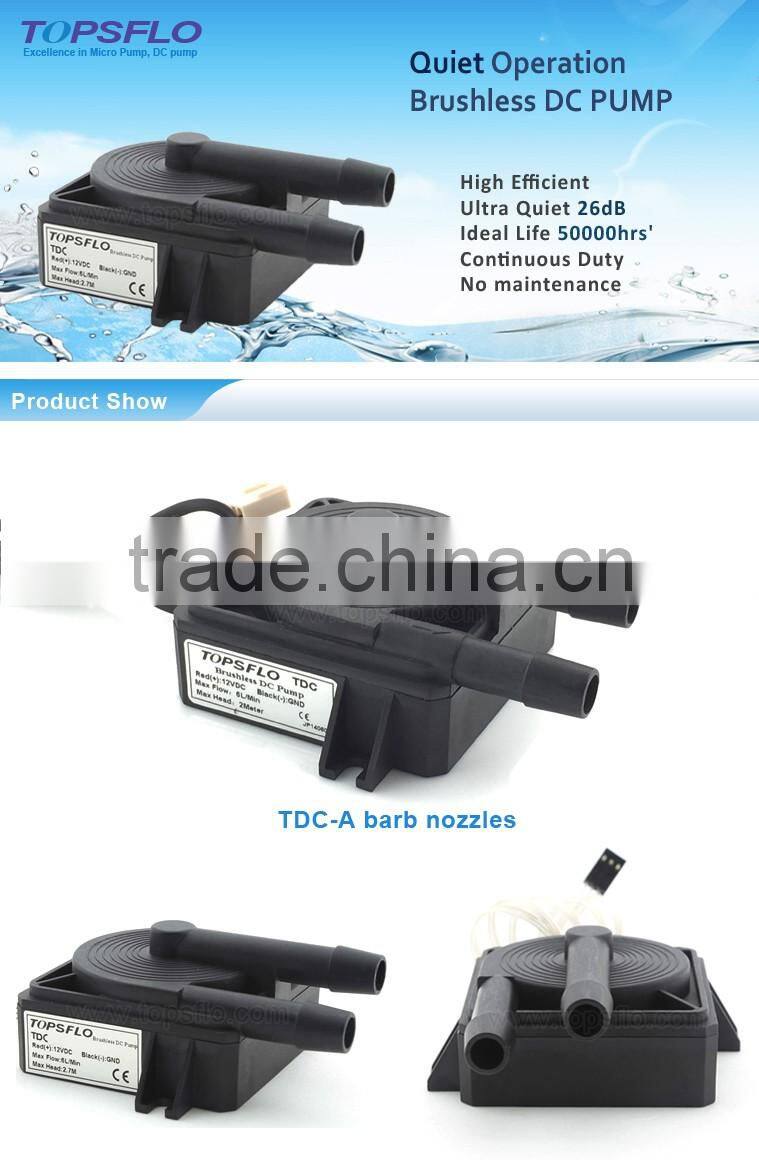 12V Brushless DC Low noise / high performance built-in water pump