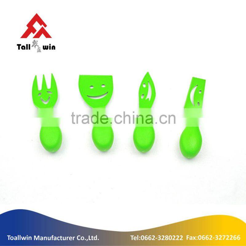 colorful 5 pcs cheese tools set with holder