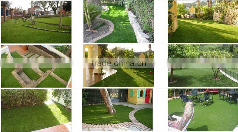 100% high quality olive green PE straight & PP curl Artificial Landscaping Grass Yarn