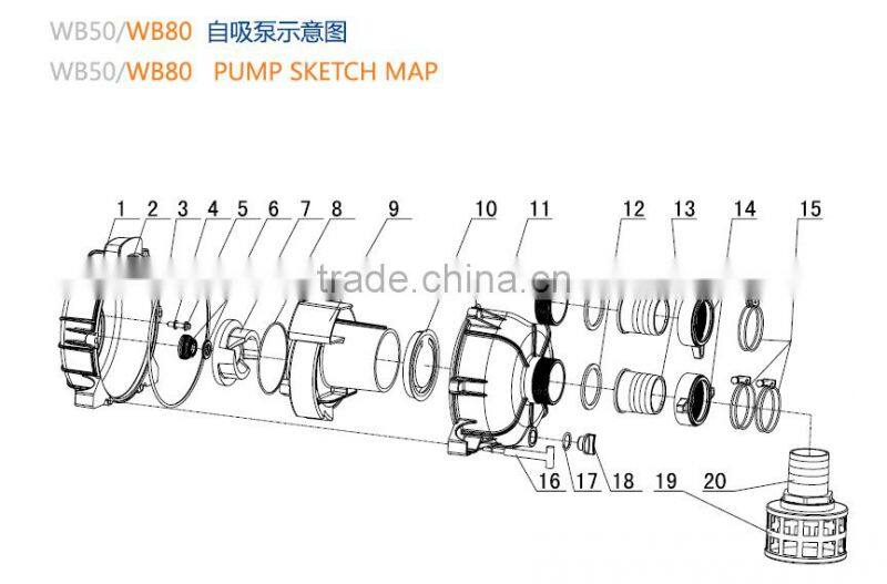 Juanyong brand 3 inch petrol trash water pump