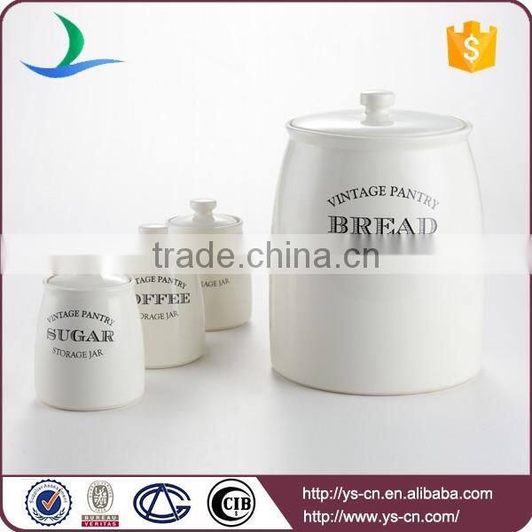 ceramic round white kitchen food canisters whplesale