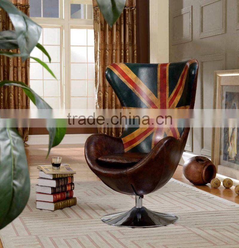 Lounge Egg Chair With Ottoman/Popular Replica Leather Egg Shell Chair With Aluminum Base