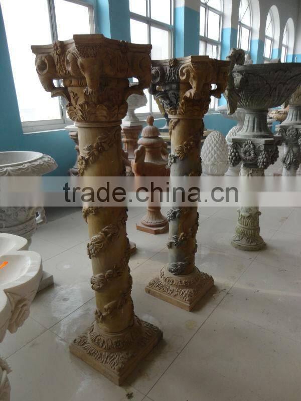 Hand Carved Marble Pillar For Decoration