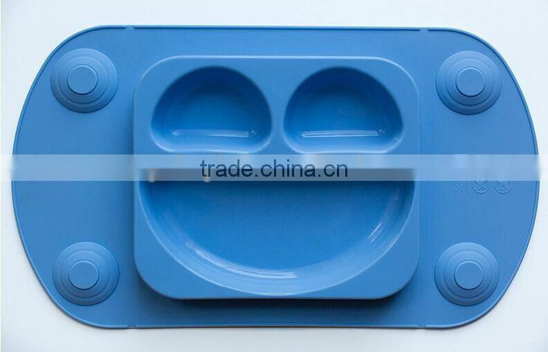 Silicone Mini Portable Baby Suction Plate & Placemat In One With Lid