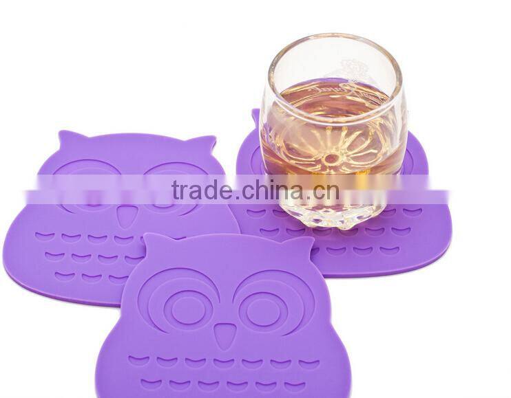Owl Shaped Silicone Waterproof Heat Resistant Table mat&silicone baking mat*silicone coaster&silicone placemat