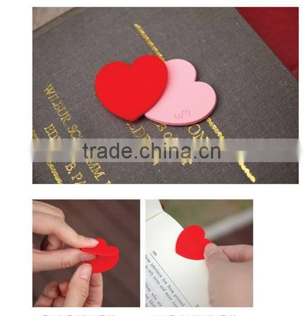 B003 Korea lovely soft fancy peach heart shaped custom bookmark