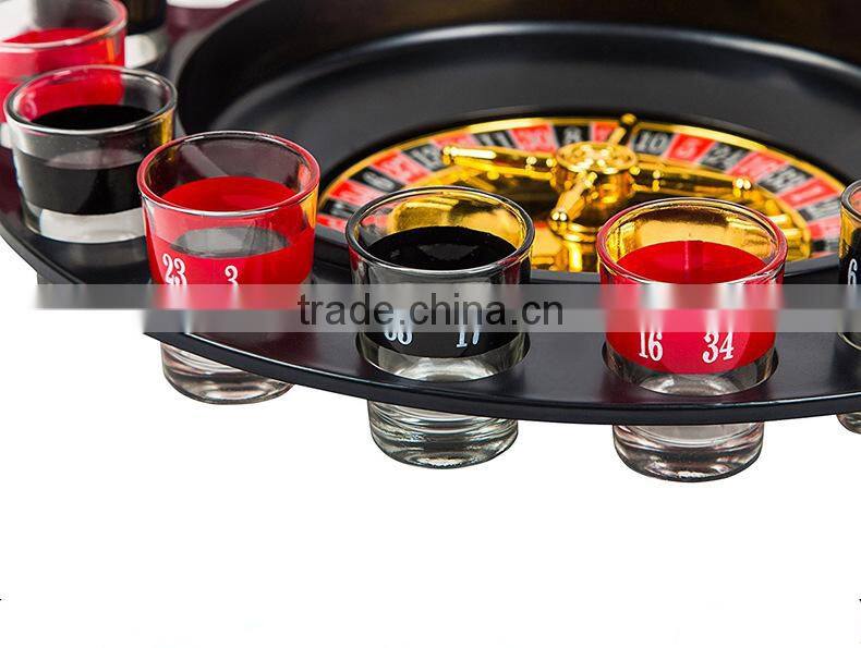 2017 Hot Selling 16 Shot Glass Roulette Drinking Game Set, Party Funny 32" Russian Roulette Drinking Game Glass Set