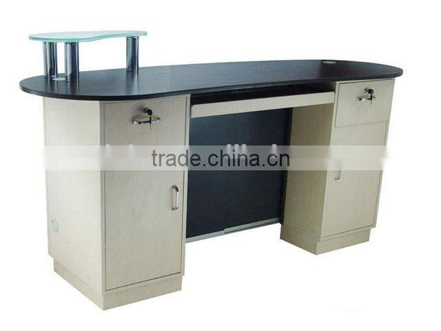 Nail salon reception desk Solid wood office table design receptionist table F-2732