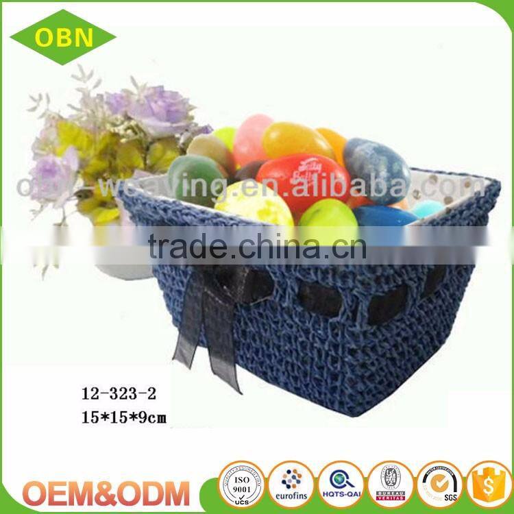 Latest design wholesale customized pure handmade colorful woven mini cheap empty gift basket