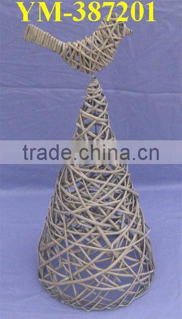 Decorative wicker tree table top christmas trees decorated