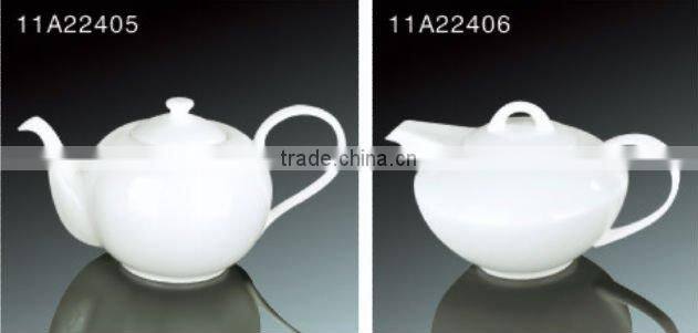 Fine bone china white ceramic coffee and tea pot