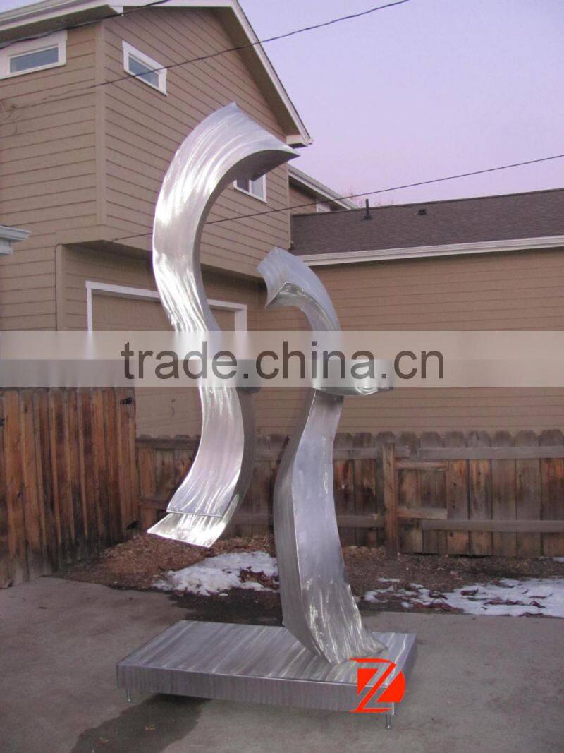 Large Ribbon Style Statue Stainless Steel Abstract Lover Sculpture