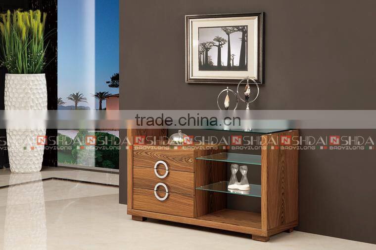 Glass Top Storage Dining Buffet Table Server Shelves N6316-RE