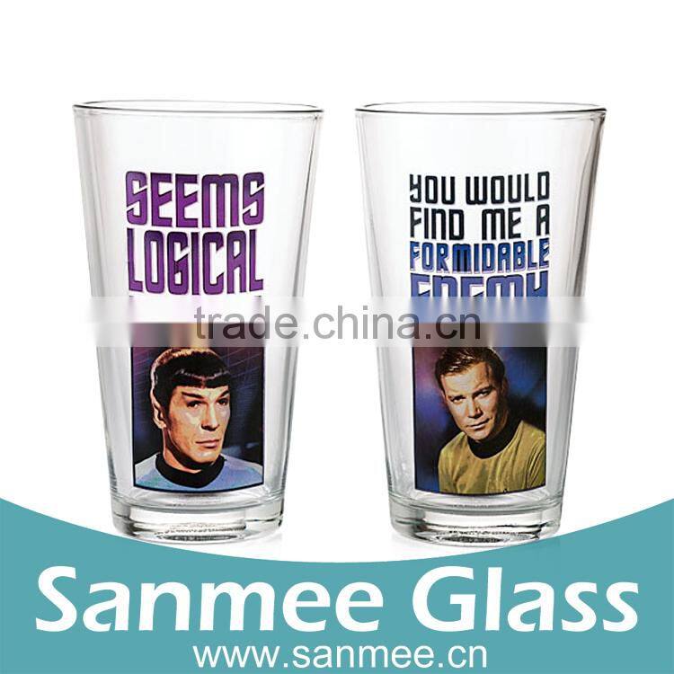 Wholesale Gift Glass Set Logo Decal Star Trek Pint Glasses