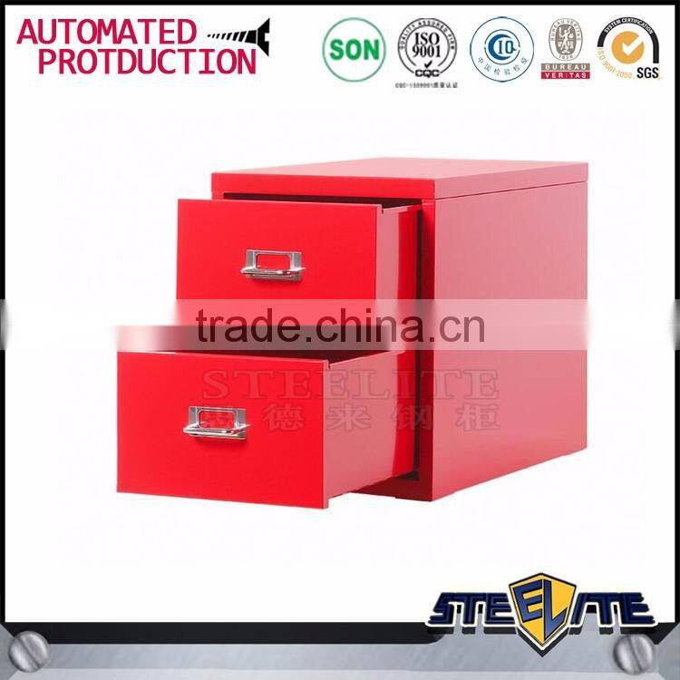 Space saving home furniture red color 2 drawer file cabinet