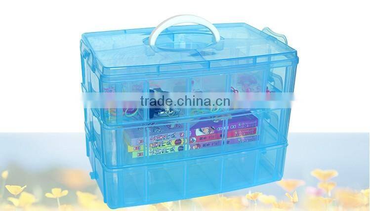 32cm XL Size Three layers Clear Portable Plastic Tool Organizer Container Divider Storage Bin&Box Tackle box