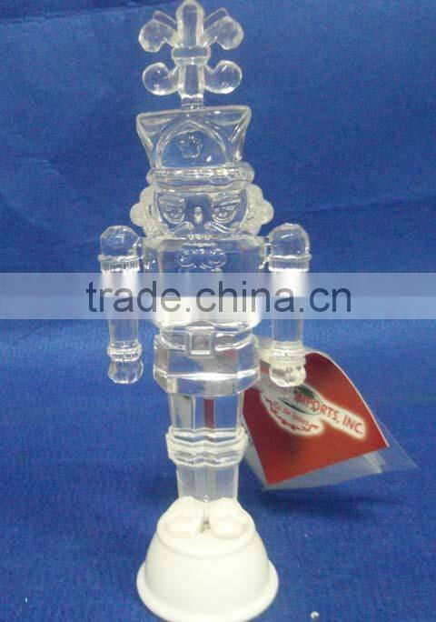 2014 new style christmas clear soldier decoration with LED