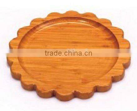 flower shape ROUND WOODEN/BAMBOO PLATE tray