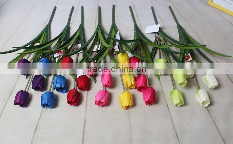 Wholesale artificial plant new dsign 3 heads silk tulip flower