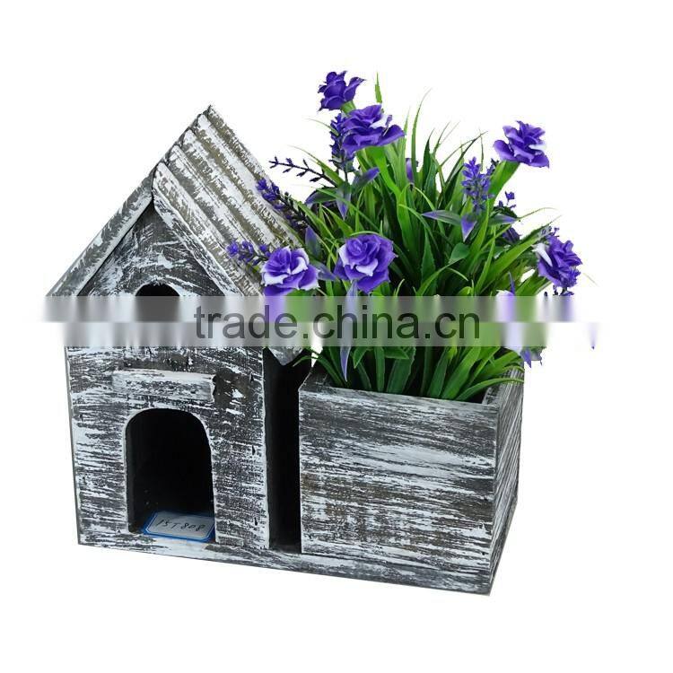 Wood Plant Flower Pot / Decorative Garden Planter Container