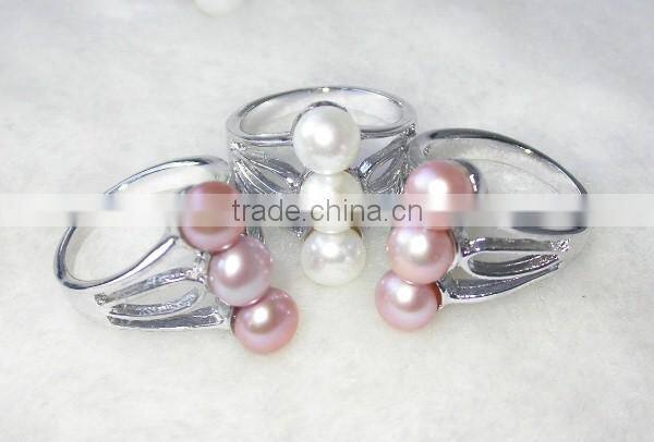 three pearls stainless rings tihatian pearl ring