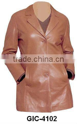 ladies long leather coats