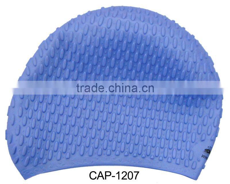 College fashionable silicone novelty swimming cap(CAP-1211)