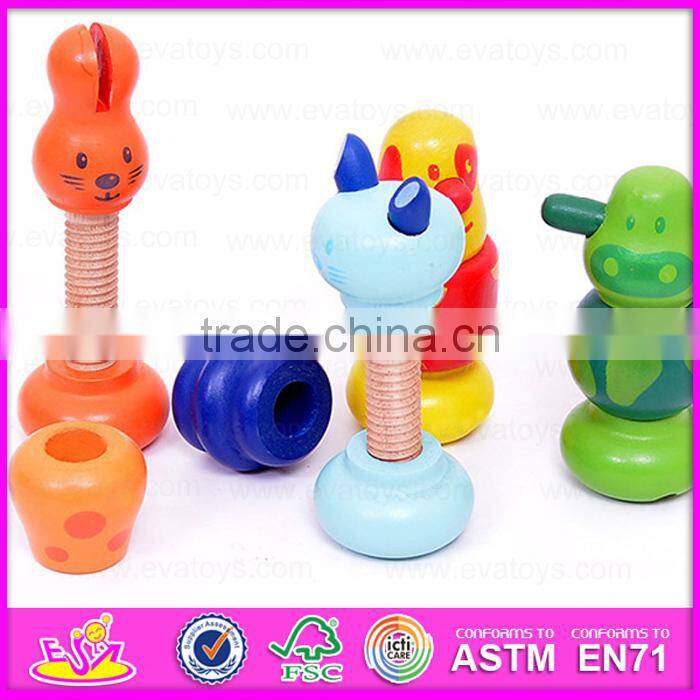 2015 DIY Intelligent Assembly screw toy for kids,Wooden changable screw assemble toy,Hot selling cheap wooden screw toy W03C008