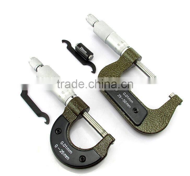 25mm to 50mm ratchet micrometer, good packing student tools micrometer
