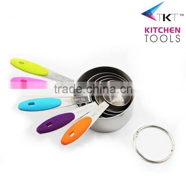 Stainlsee Steel Measuring Cup And Spoon Set With Soft TPR Handle Measuring Tool