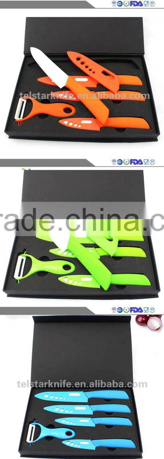 EVA gift box knife with black blades ceramic knife set of 4pcs