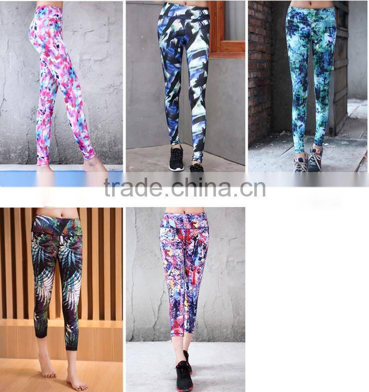 china supplier sexy high Elasticity yoga pants womens 2016 sublimated