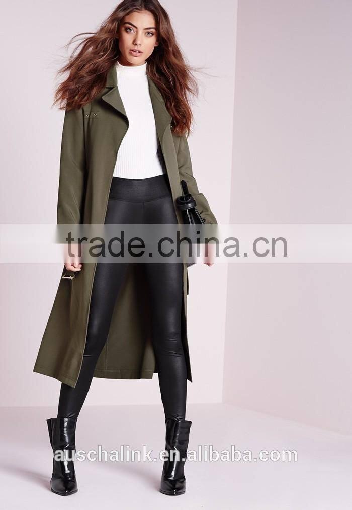 hot sale european style women khaki military trench coat