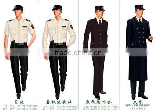 2015High quality army green security uniform for workers