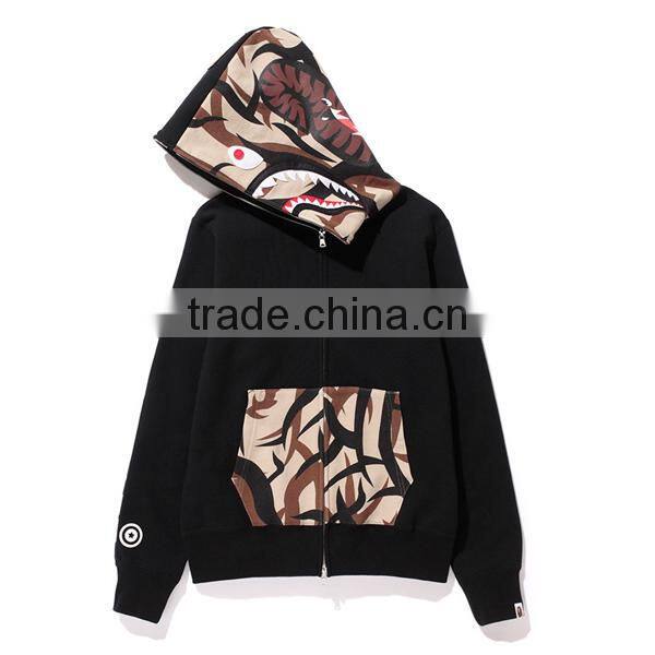 Online shopping China goods black grounding leopard pattern design cool child hoodies
