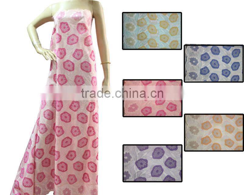 quality shinning polished cotton lace fabric in China SL0247